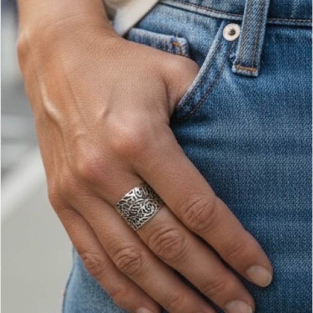 NWT 925 Sterling Silver Filigree Ring Band! Available in sizes 6-9! NEW! - Picture 5 of 8